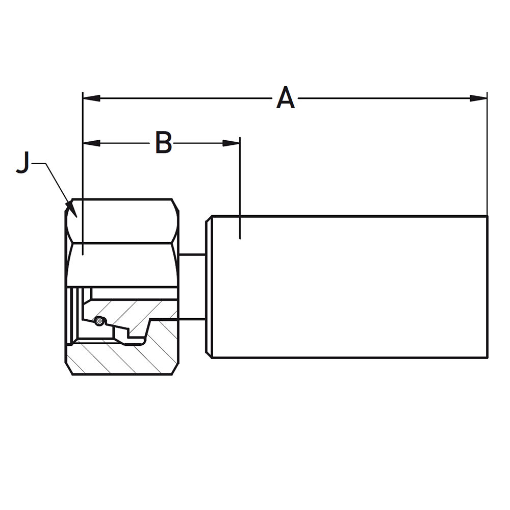 DIN - Metrisk Lige  Indstik - Metrisk Svivel (Hun) indv. gev./Omløber (Konus med O-ring 24°)