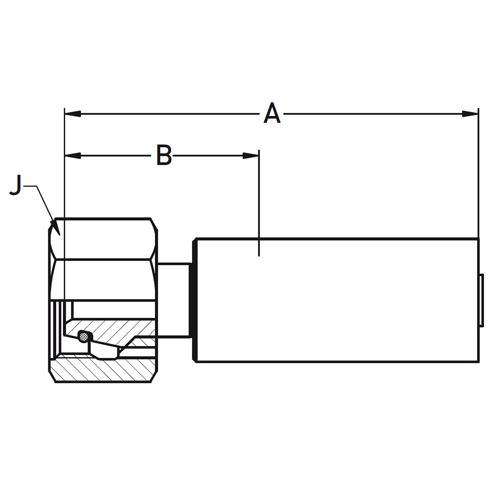 DIN - Metrisk Lige  Indstik - Metrisk Svivel (Hun) indv. gev./Omløber (Konus med O-ring 24°)