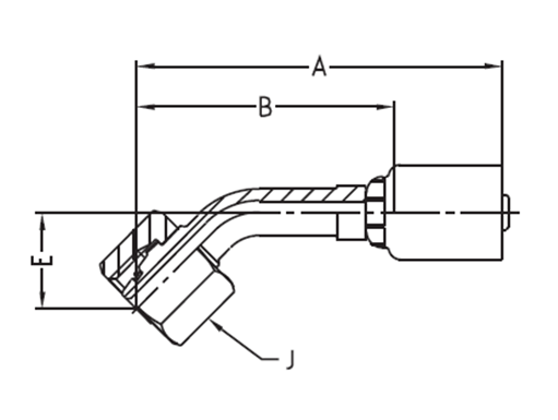 DIN - Metrisk Vinkel 45° Indstik - Metrisk Svivel (Hun) indv. gev./Omløber (Konus med O-ring 24°)