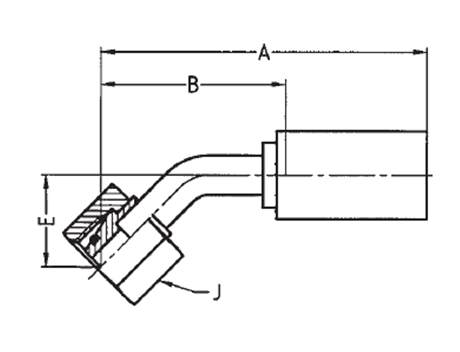 DIN - Metrisk Vinkel 45° Indstik - Metrisk Svivel (Hun) indv. gev./Omløber (Konus med O-ring 24°)