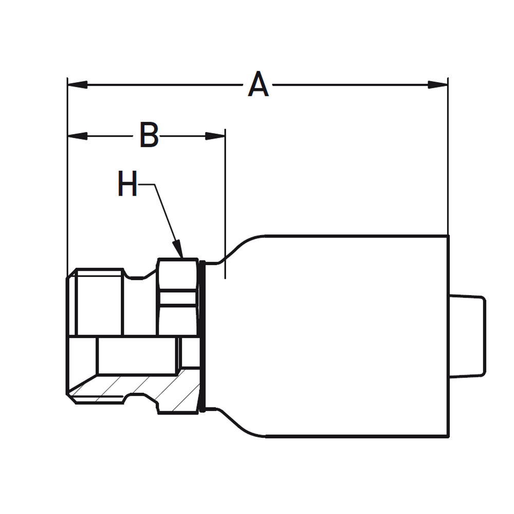 BSP Lige  Indstik - BSPP Han (Udkravning 60°)