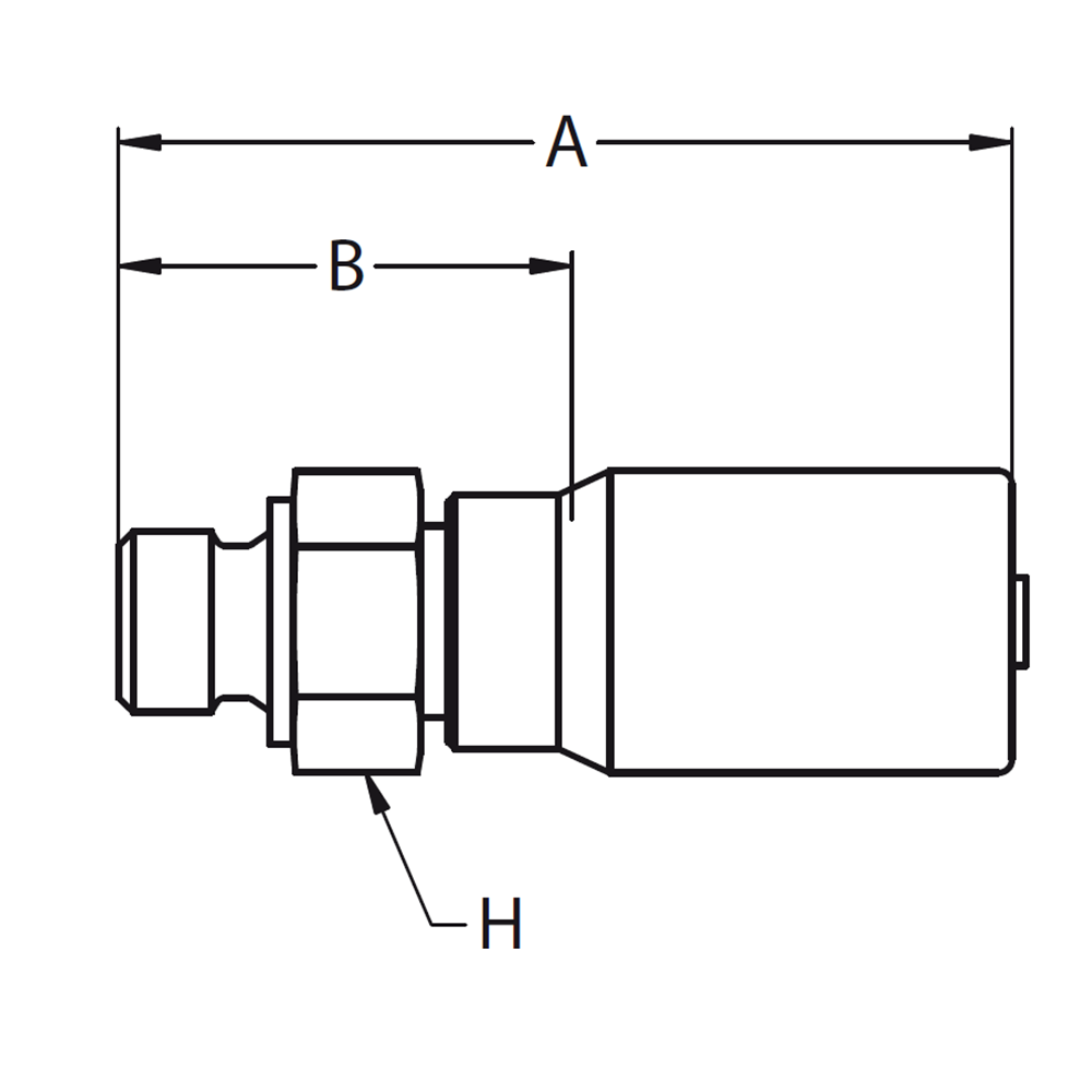 BSP Lige  Indstik - BSPP Han (Udkravning 60°)