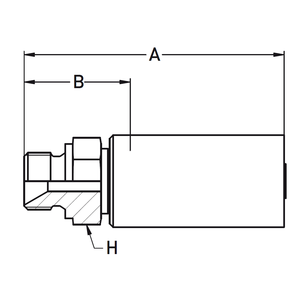 BSP Lige  Indstik - BSPP Han (Udkravning 60°)