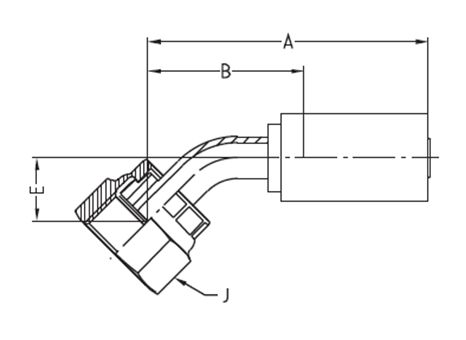 O-Lok / ORFS Vinkel 45° Indstik - UN/UNF Svivel (Hun) indv. gev./Omløber (Flat Seat)