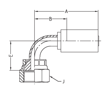 O-Lok / ORFS Vinkel 90° Indstik - UN/UNF Svivel (Hun) indv. gev./Omløber (Flat Seat)