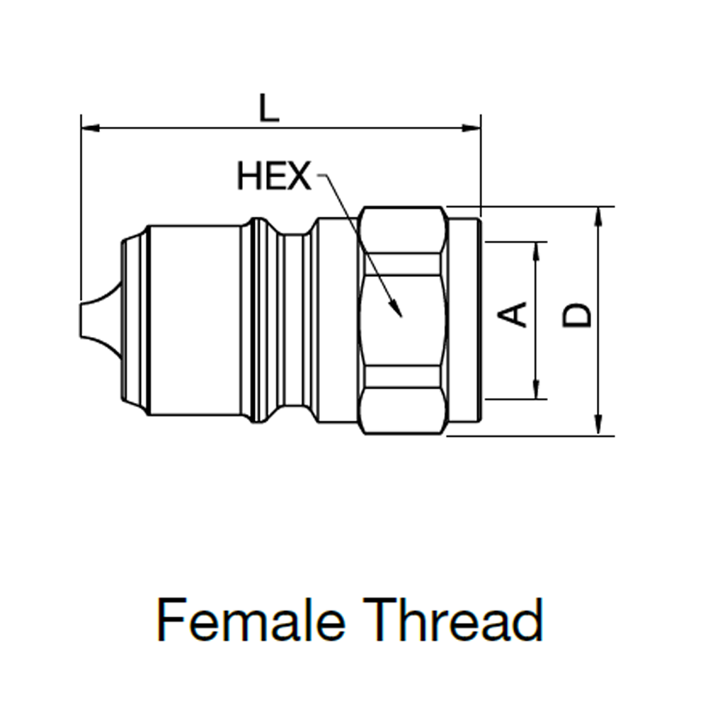 Series T Plug - Stainless Steel - Female Thread