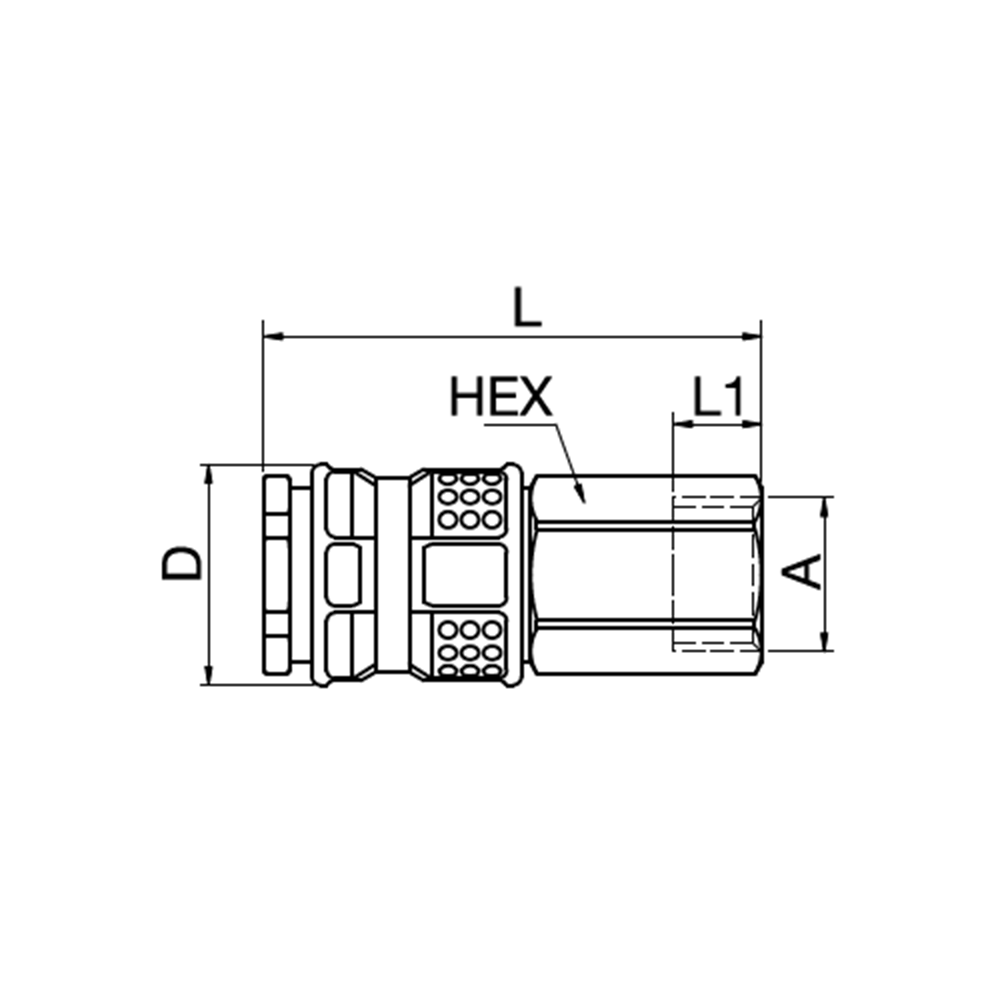 Series 1727 - Single Shut-Off Coupling (with valve) - female thread - Steel